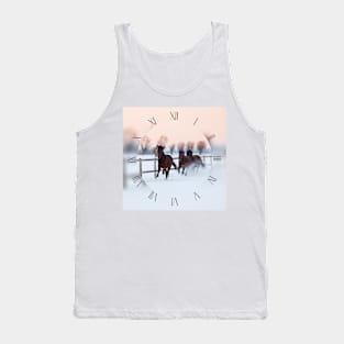 Horses galloping on snow Tank Top